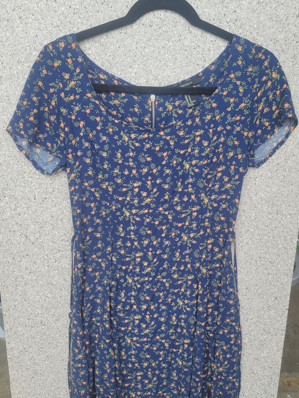 Forever 21 Navy Blue Floral Mini Dress